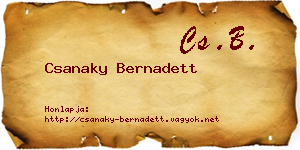 Csanaky Bernadett névjegykártya