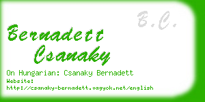 bernadett csanaky business card